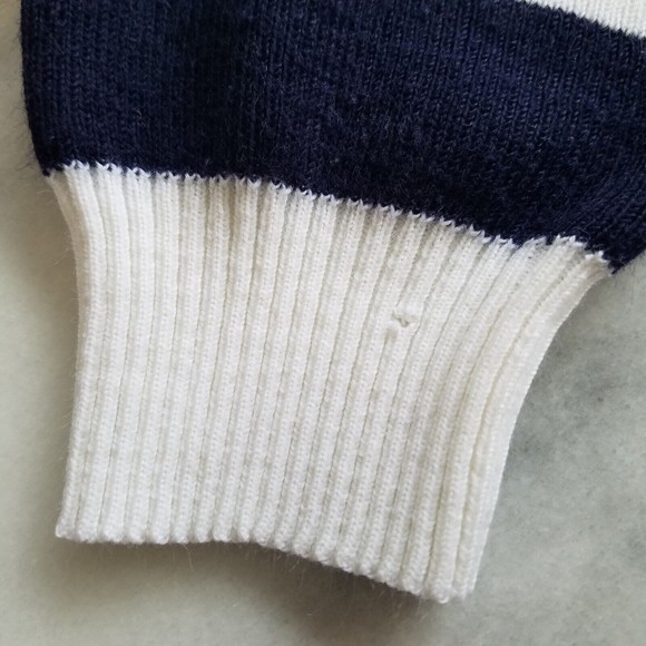 Vrg Traditional Craft Mens 40" to 42" Sweater Striped Salt Ireland Patch White - Picture 8 of 9